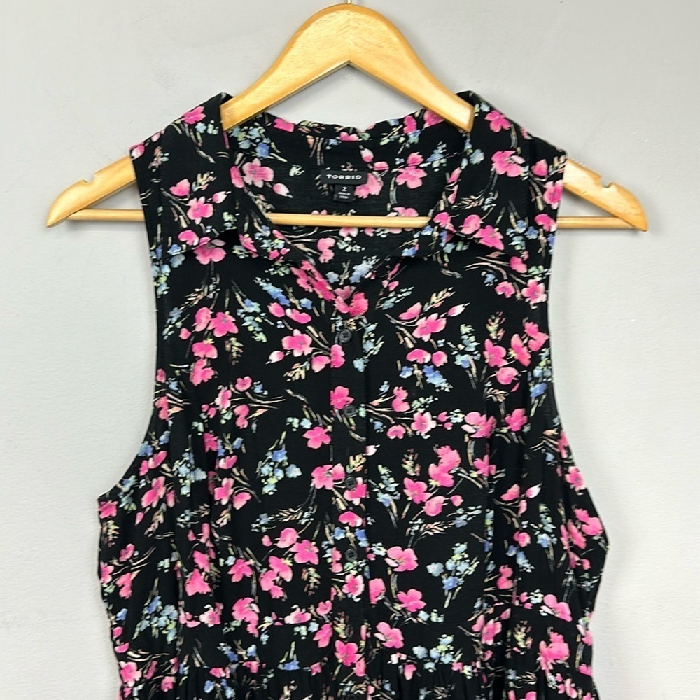 Torrid Floral Button Front Challis Dress 2X - Picture 4 of 14